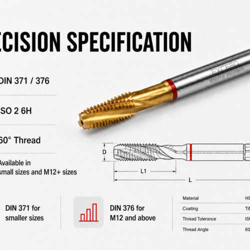DIN 371 DIN 376 semi-spiral flute tap with ISO 2 6H tolerance
