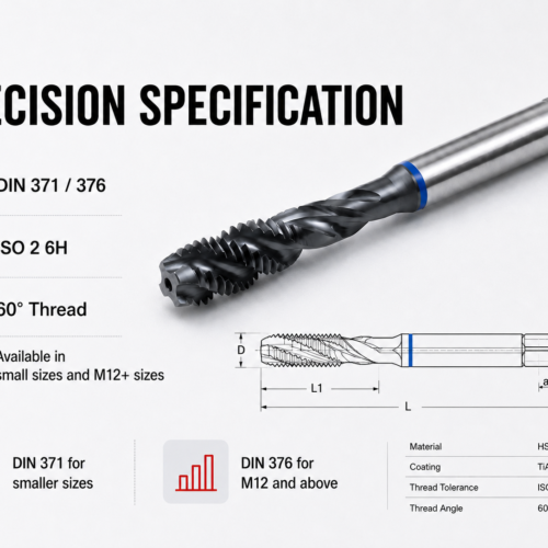 DIN 371 DIN 376 TiAlN spiral flute tap with ISO 2 6H tolerance