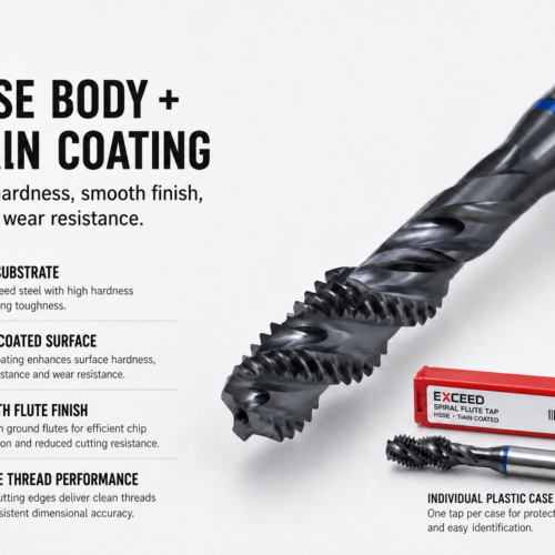 HSSE TiAlN coated spiral flute tap with improved hardness and wear resistance