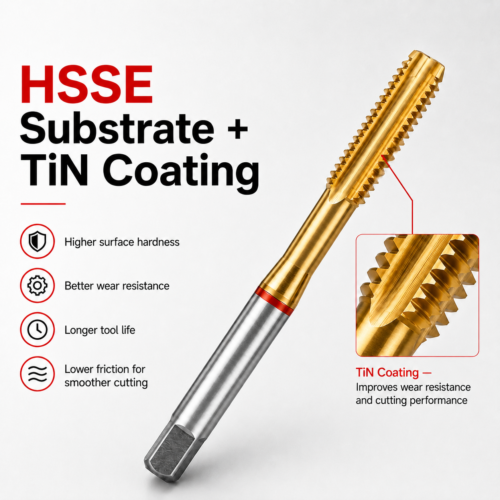 HSSE TiN coated straight flute machine tap with improved wear resistance