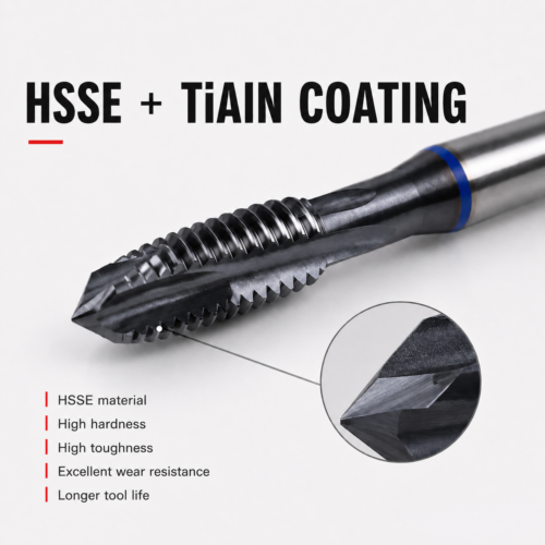 HSSE TiAlN coated spiral point tap with high wear resistance and toughness