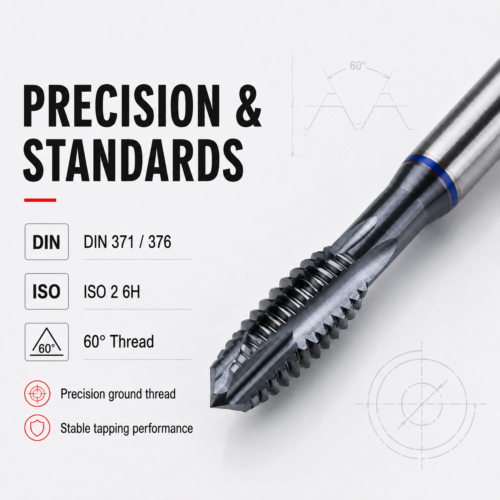 DIN 371 DIN 376 HSSE TiAlN spiral point tap with ISO 2 6H tolerance